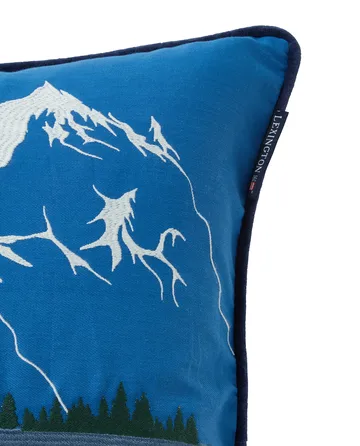 Down hill eco. cotton twill cushion cover 50x50 cm - Blue-White - Lexington