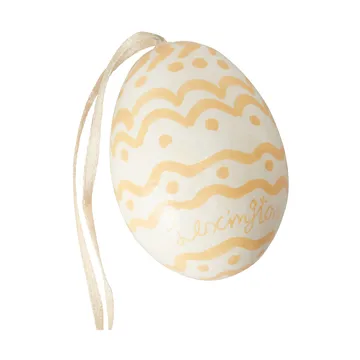 Easter Eggs in Papier Maché Easter ornaments 2-pack - Green-yellow - Lexington
