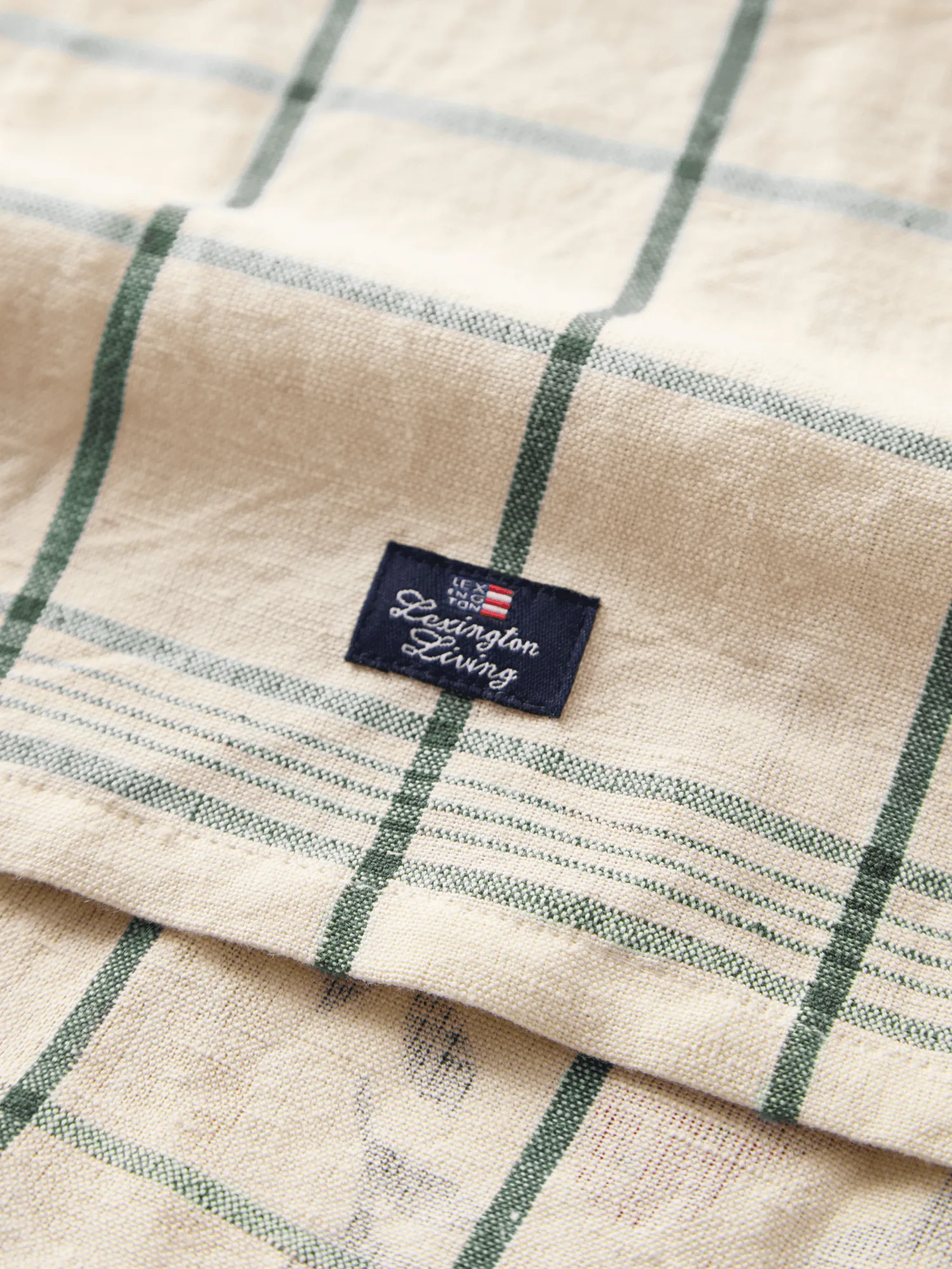 Heart linen/cotton kitchen towel, White-green-red, 50x70 cm Lexington