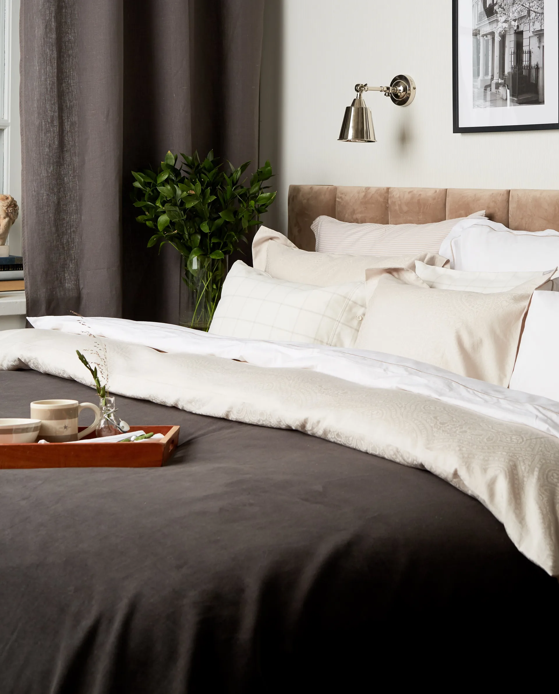 Hotel Light Flannel pillowcase 50x90 cm, White-light beige Lexington