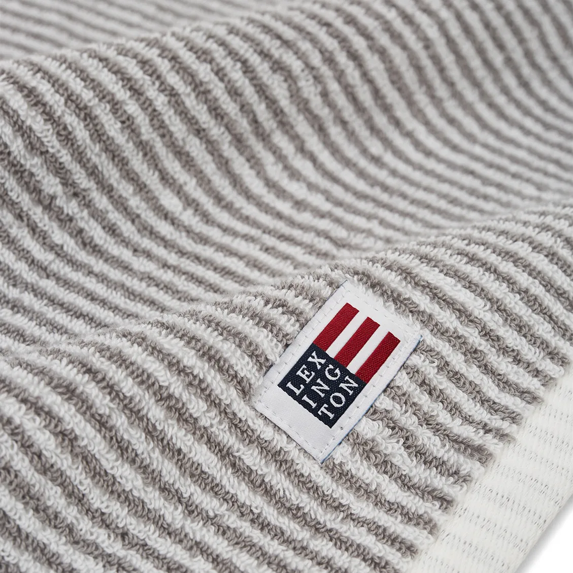 Icons Original Striped bath towel 100x150 cm, white-grey Lexington
