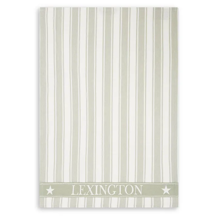 Icons Waffle Striped kitchen towel 50x70 cm - sage green-white - Lexington