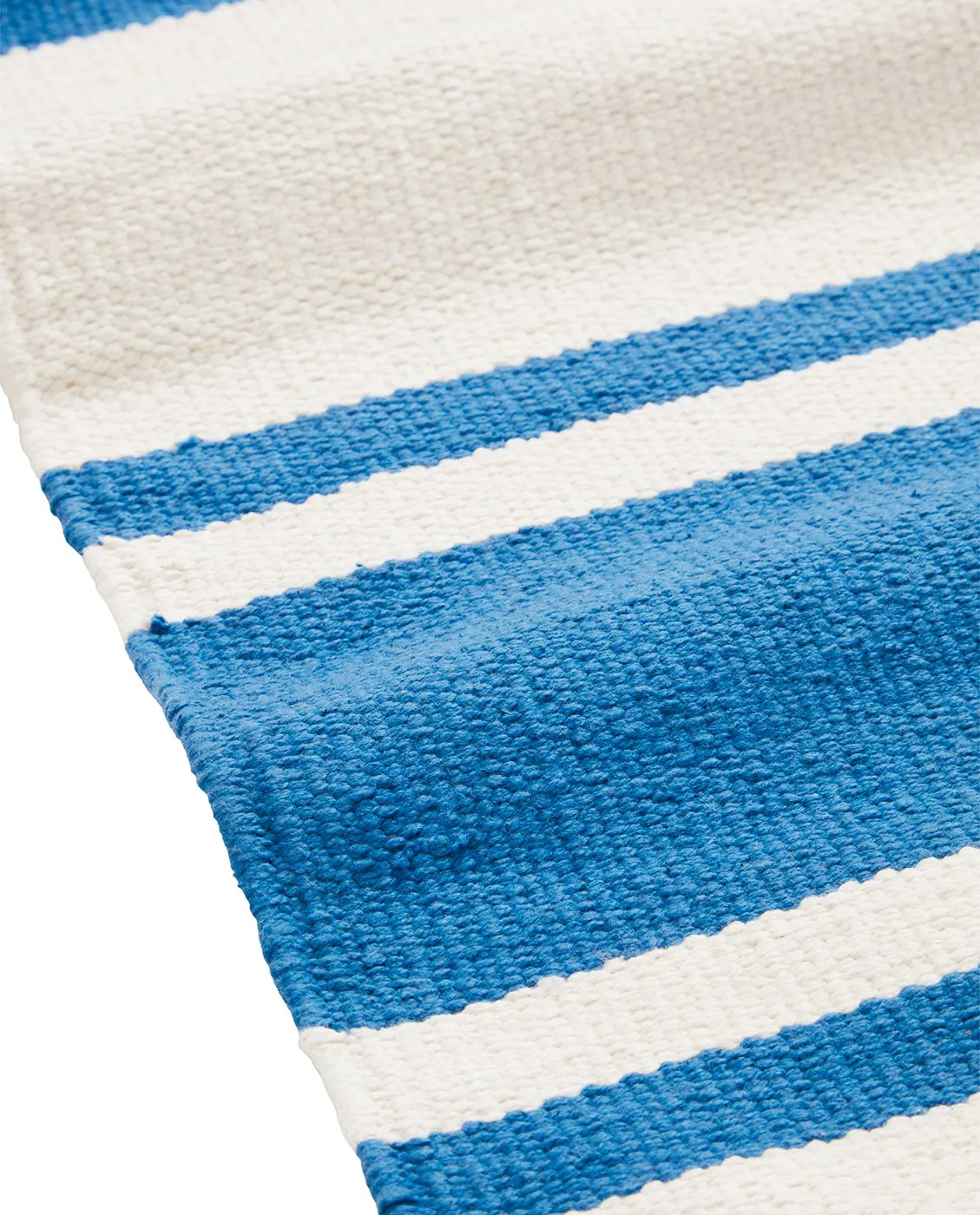Organic Striped Cotton entrace rug 70x130 cm, Blue-white Lexington