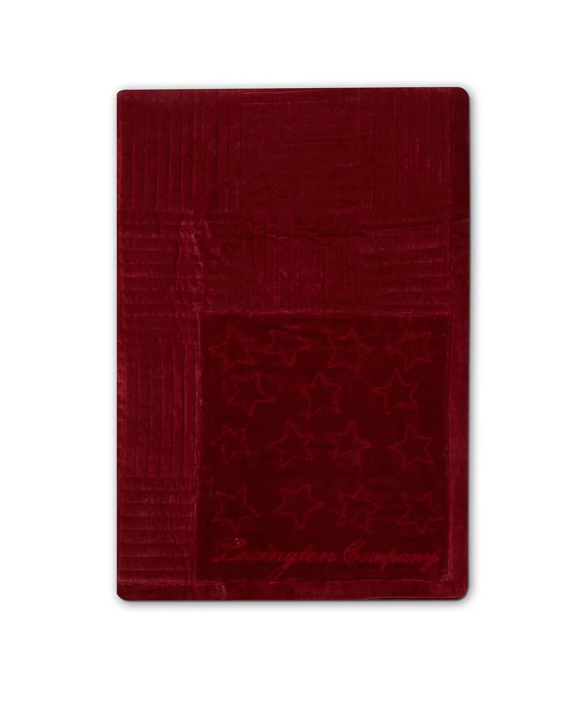 Quilted Cotton Velvet Star throw 160x240 cm, Red Lexington
