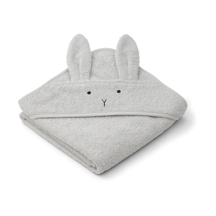 Albert bath cape towel with hood 70x70 cm - Rabbit dumbo grey - Liewood