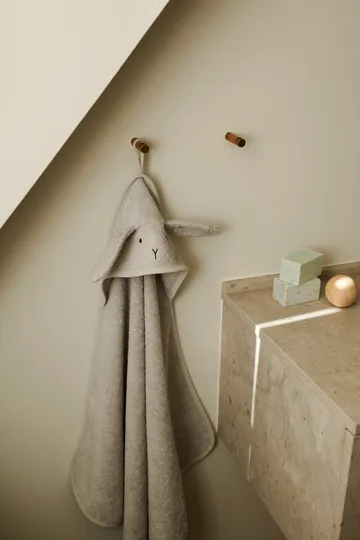 Albert bath cape towel with hood 70x70 cm - Rabbit dumbo grey - Liewood