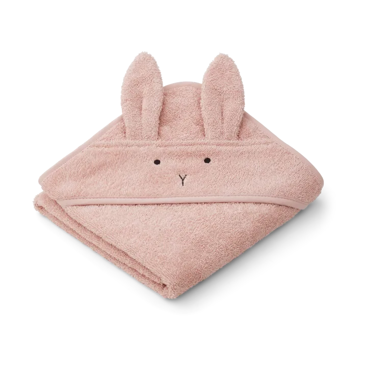 Albert bath cape towel with hood 70x70 cm - Rabbit rose - Liewood