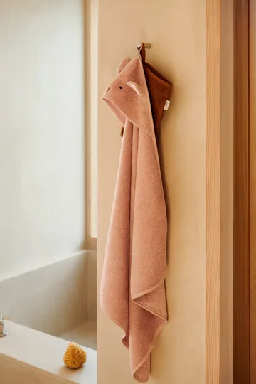 Albert bath cape towel with hood 70x70 cm - Rabbit rose - Liewood