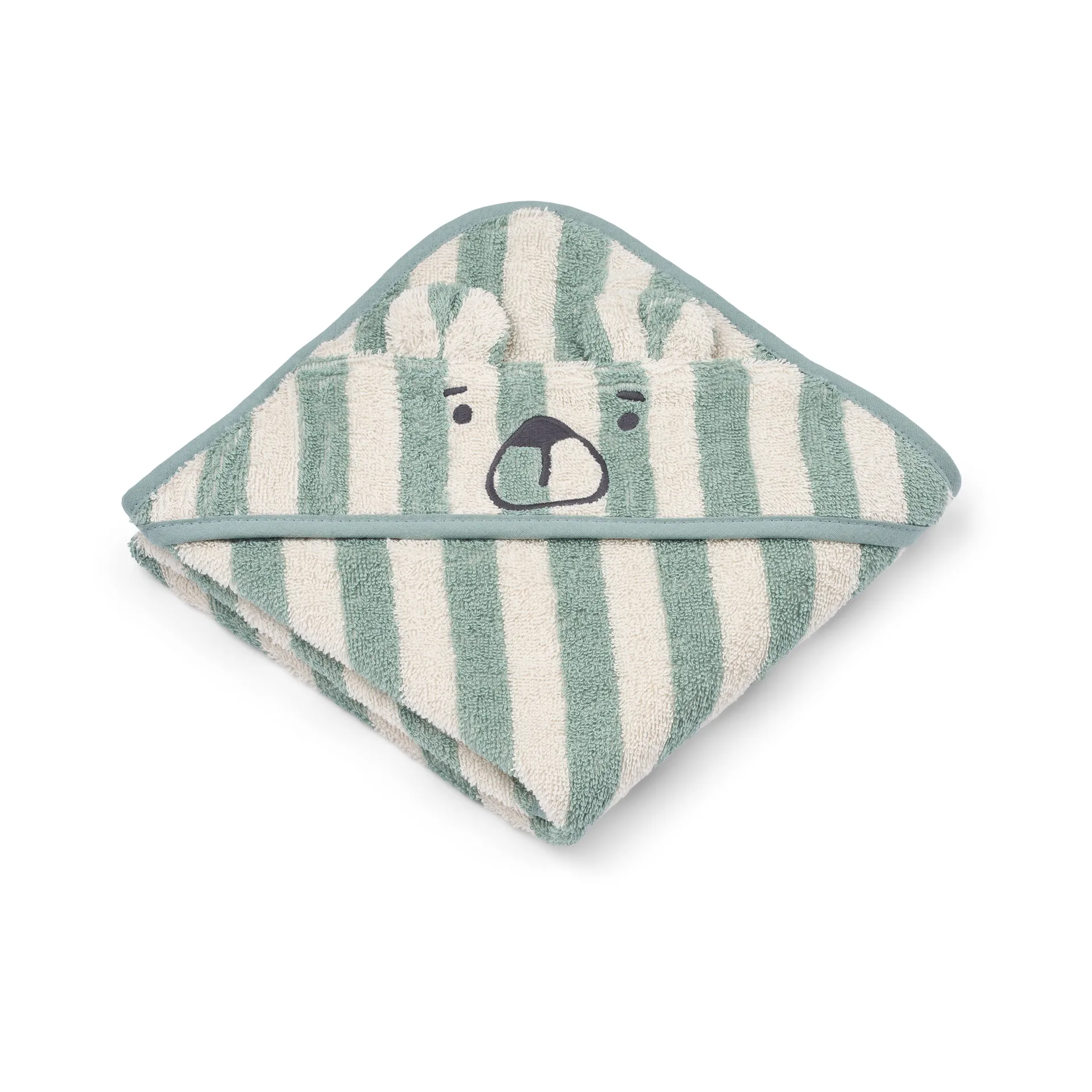 Albert hooded towel 70x70 cm, Peppermint-creme de la creme Liewood