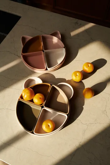 Arne children's plate + 4 bowls - Cat rose multi mix - Liewood