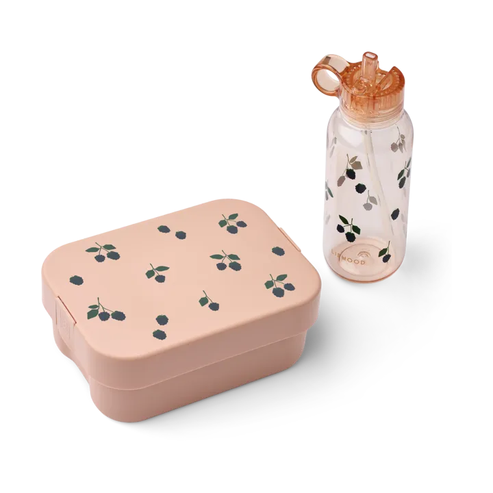 Chelsey printed lunchbox set 2 pieces - Berry-Pale Tuscany - Liewood