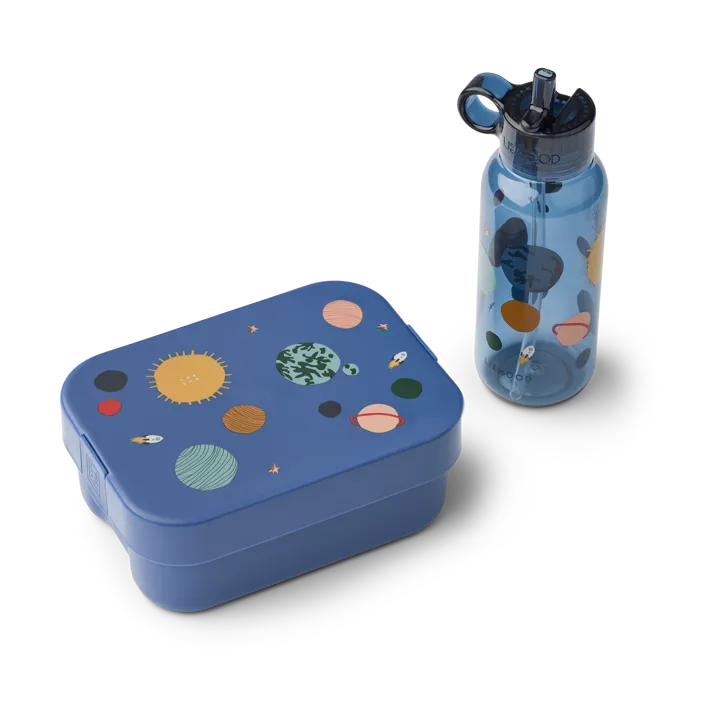 Chelsey printed lunchbox set 2 pieces - Universe-Classic navy - Liewood