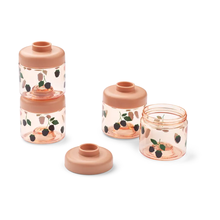 Dominique baby food jars 100 ml 4-pack - Berry-Pale Tuscany - Liewood