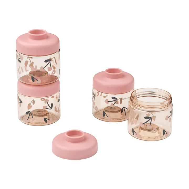 Dominique baby food jars 100 ml 4-pack - Cherry heart-Rosey - Liewood