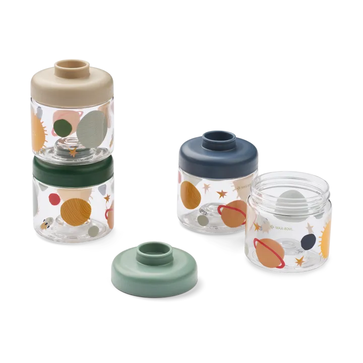 Dominique baby food jars 100 ml 4-pack - Universe-Classic navy - Liewood