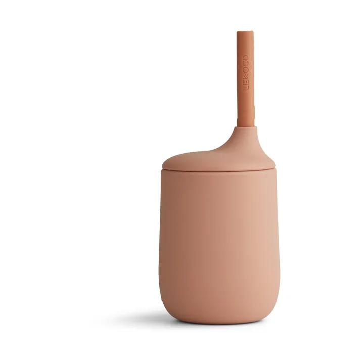 Ellis sippy cup with straw 23 cl - Dark rose-terracotta mix - Liewood