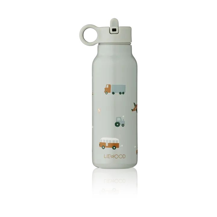 Falk water bottle 35 cl - Vehicles-dove blue mix - Liewood