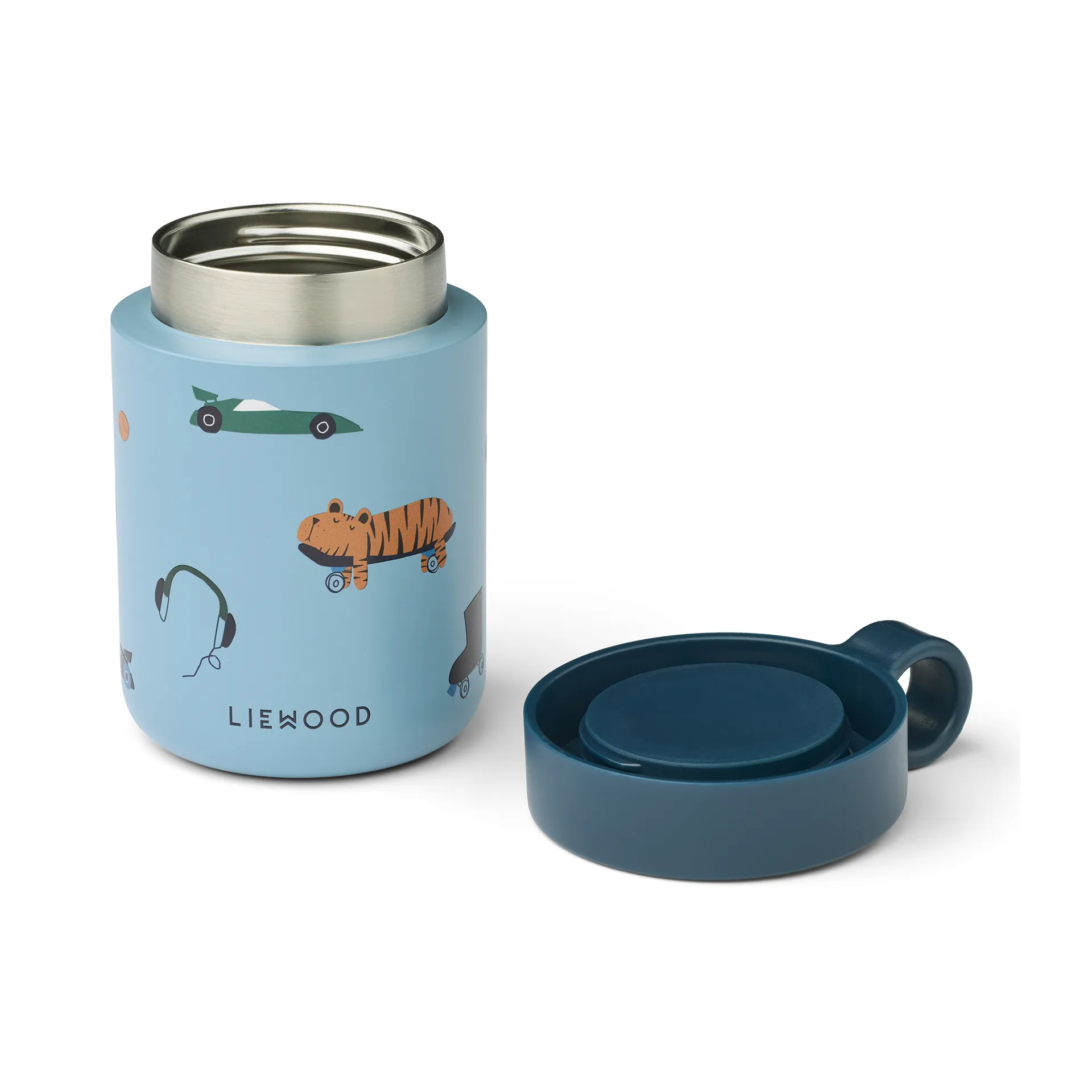 Kiani printed insulated bottle, Fun-beach blue Liewood