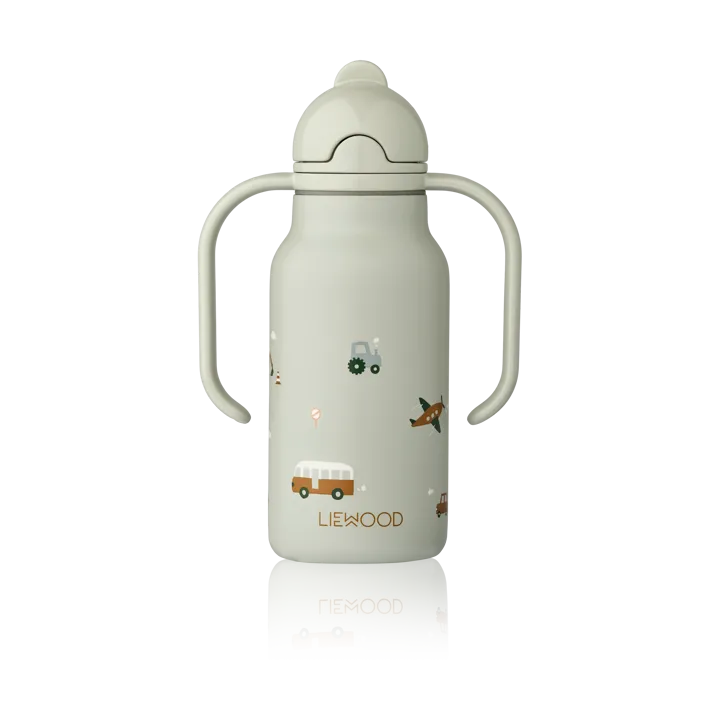Kimmie water bottle 25 cl - Vehicles-Dove blue - Liewood