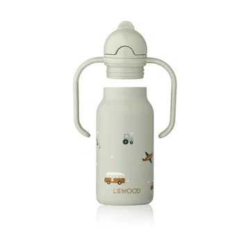 Kimmie water bottle 25 cl - Vehicles-Dove blue - Liewood