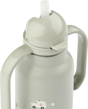 Kimmie water bottle 25 cl - Vehicles-Dove blue - Liewood