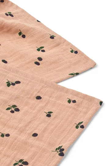 Lewis muslin blanket 2-pack 65x65 cm - Mini Berry-Pale Tuscany - Liewood