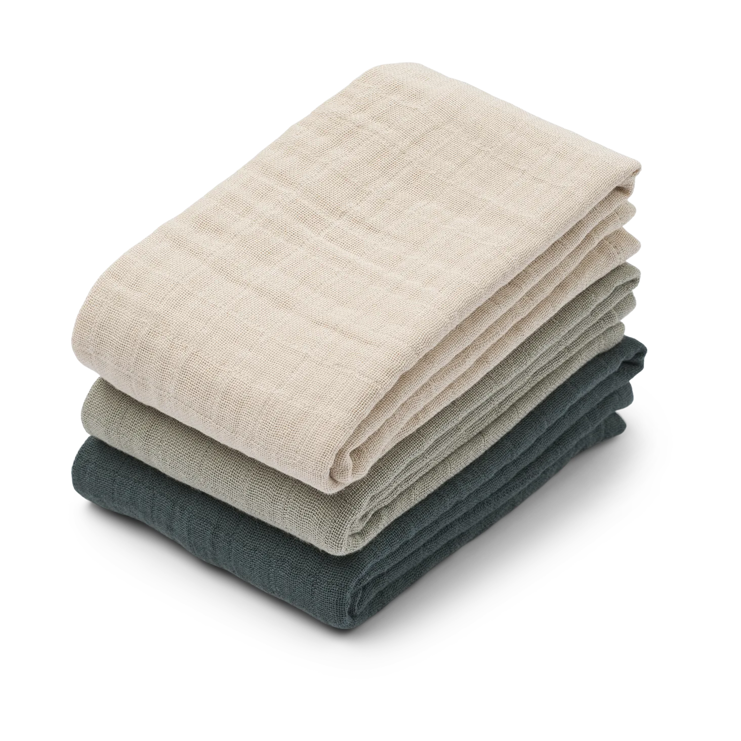 Lewis muslin blanket 3 pieces 65x65 cm, Dove blue mix Liewood