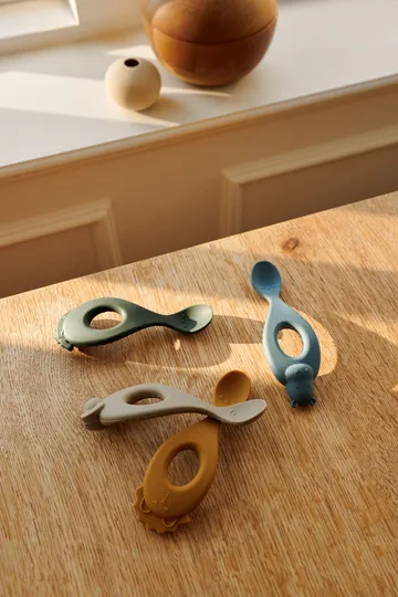 Livia spoon 4 pieces - Safari-blue multi mix - Liewood