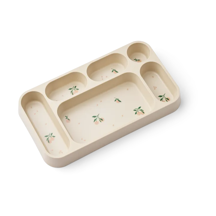 Mosu plate with 6 compartments 17x30 cm - Peach-Sea shell - Liewood