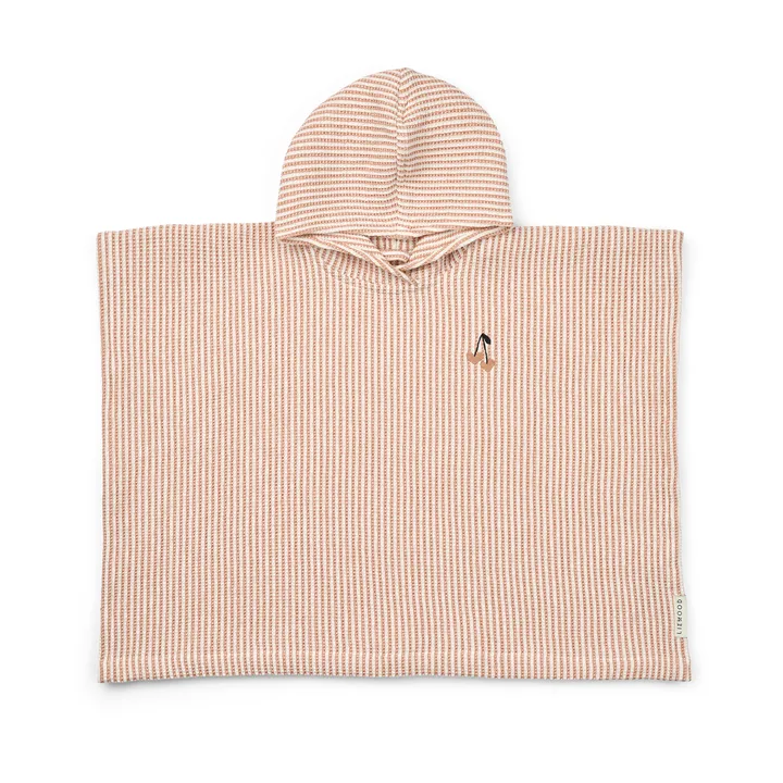 Paco bath poncho tuscany rose creme de la creme stripe - 3–4 years - Liewood