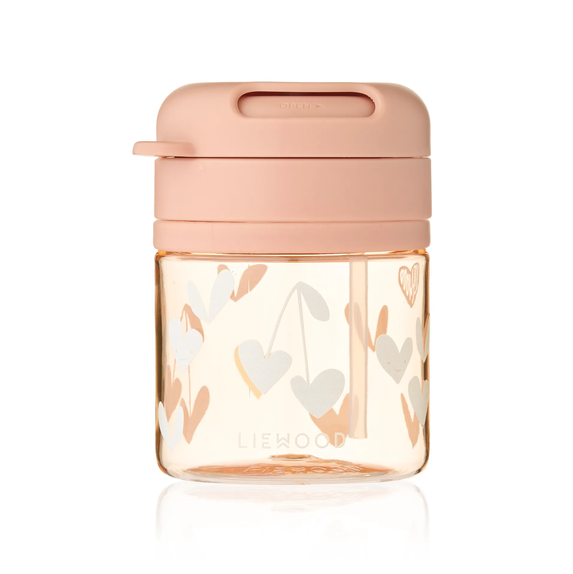 Pavia mug with straw, Sweethearts-pale tuscany, 28 cl Liewood