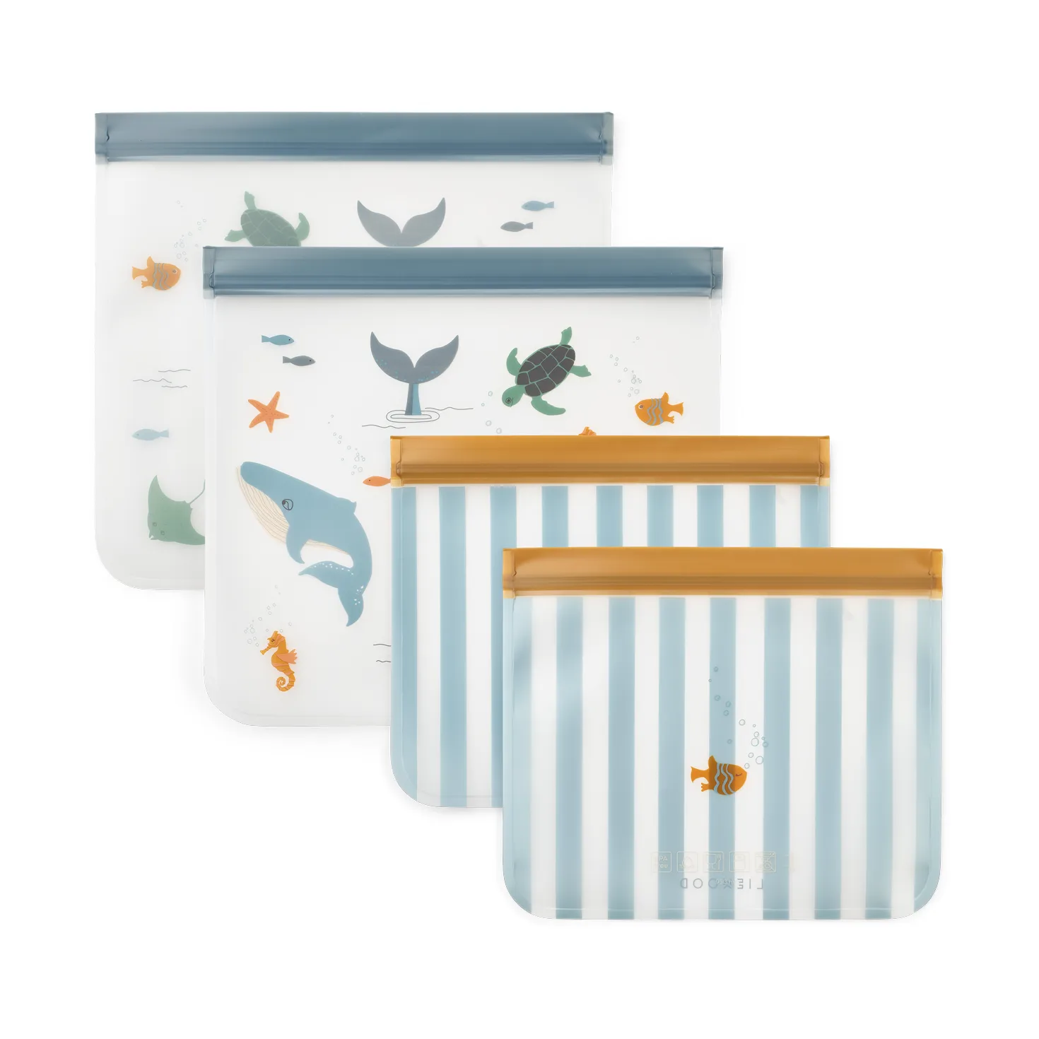 Rebus reusable bag 4 pieces, Sea creature-sandy Liewood
