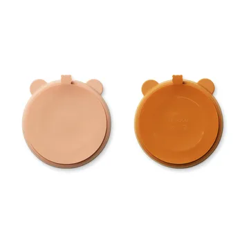 Stacy divided children's plate 2-pack - Mustard-tuscany rose mix - Liewood