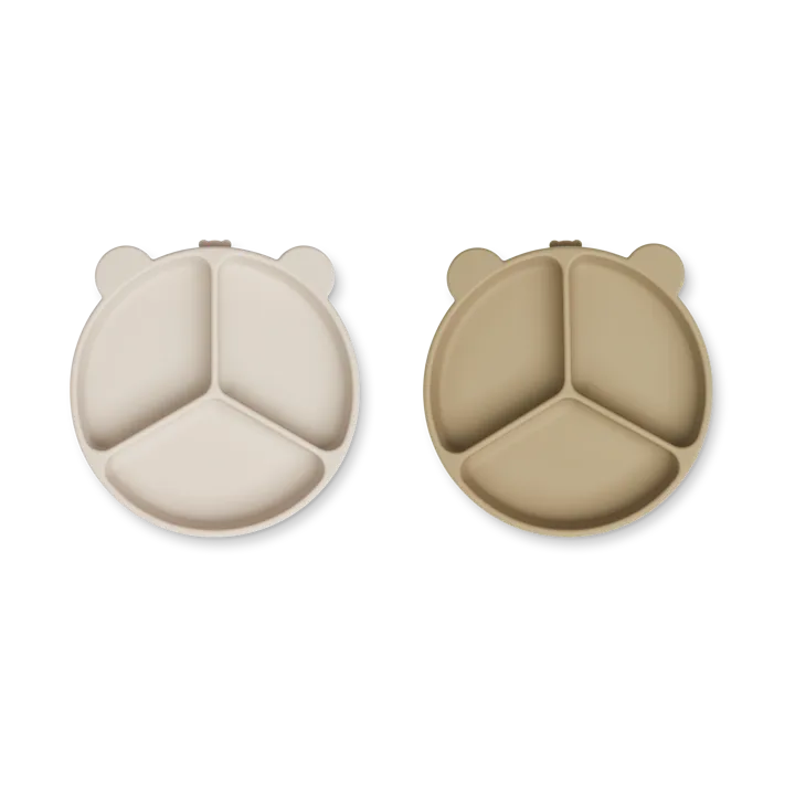 Stacy divided children's plate 2-pack - Sandy-Oat - Liewood