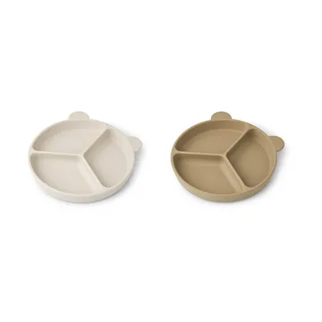 Stacy divided children's plate 2-pack - Sandy-Oat - Liewood