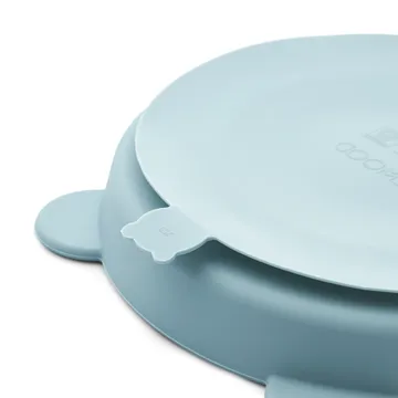 Stacy divided children's plate 2-pack - Sea blue-Whale blue - Liewood
