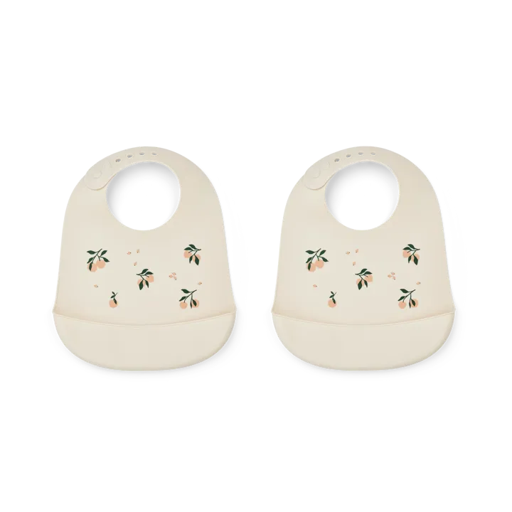 Tilda bib silicone 2-pack - Peach-Sea shell mix - Liewood