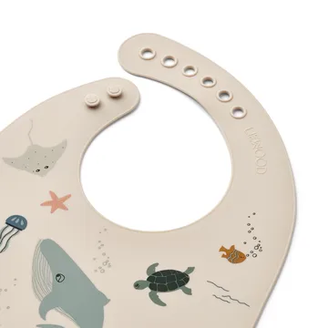 Tilda bib silicone 2-pack - Sea creature-Sandy - Liewood