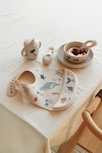 Tilda bib silicone 2-pack - Sea creature-Sandy - Liewood