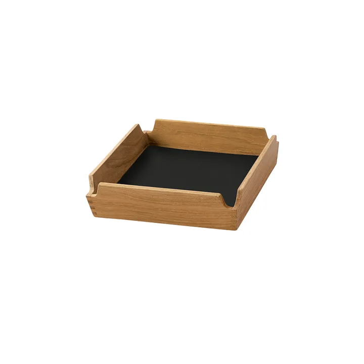 Airy Nupo tray - Black ink-teak, mini - LIND DNA