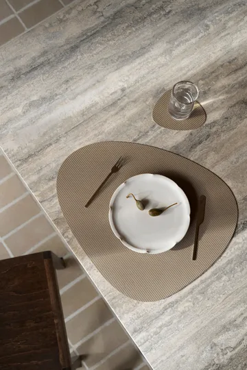 Corduroy placemat curve L - Clay Brown - LIND DNA
