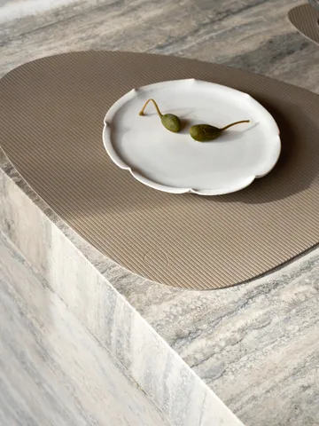 Corduroy placemat curve L - Clay Brown - LIND DNA