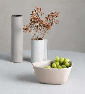 Curve Stoneware bowl M 20x22 cm - Sand - LIND DNA