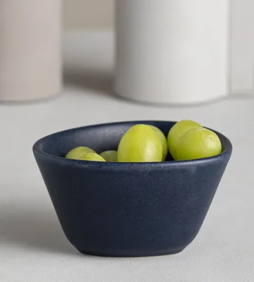 Curve Stoneware bowl S 10x11 cm - navy blue - LIND DNA