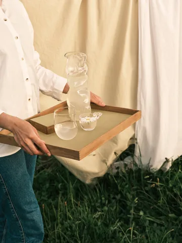Even teak tray square L - Nupo lemon sorbet - LIND DNA