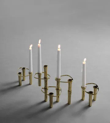 Lind Curve combinable candle sticks 24K gold plated - Double - LIND DNA