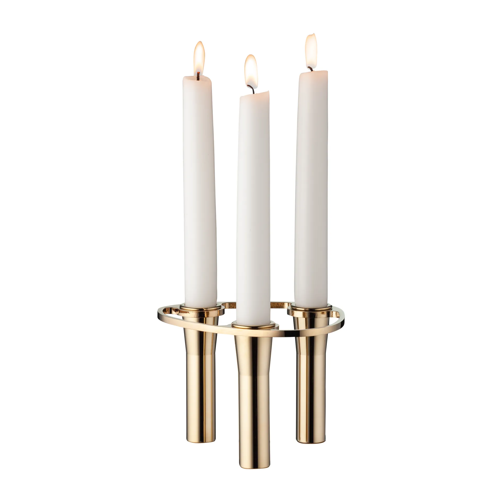 Lind Curve combinable candle sticks 24K gold plated, Triple LIND DNA
