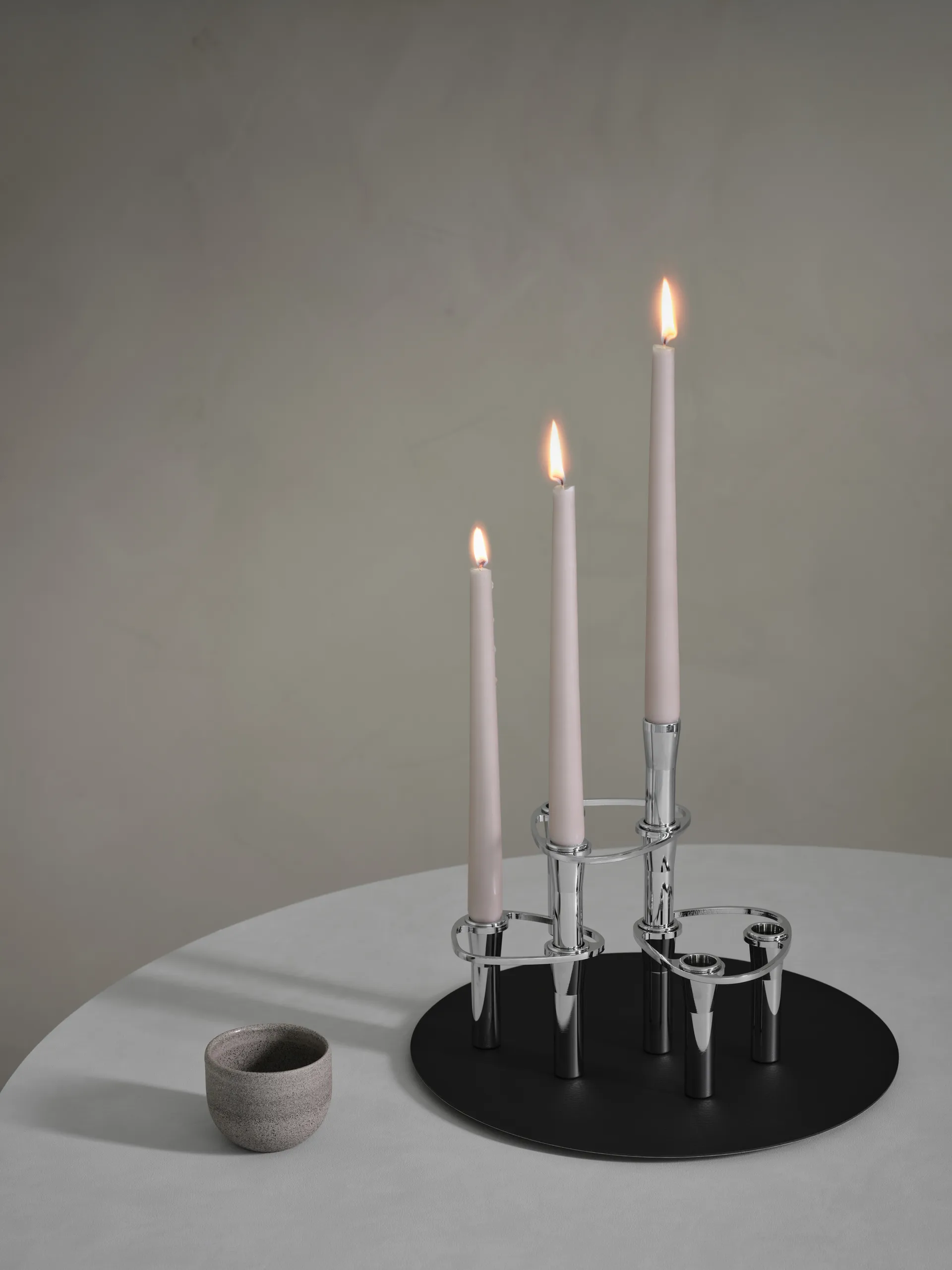 Lind Curve combinable candle sticks chrome, Triple LIND DNA