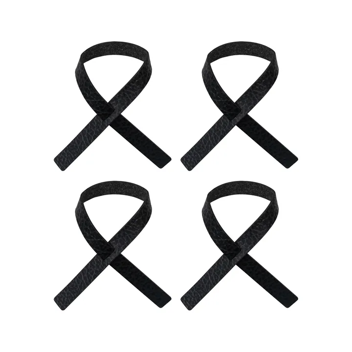 Loop napkin ring 4-pack - Black anthracite - LIND DNA