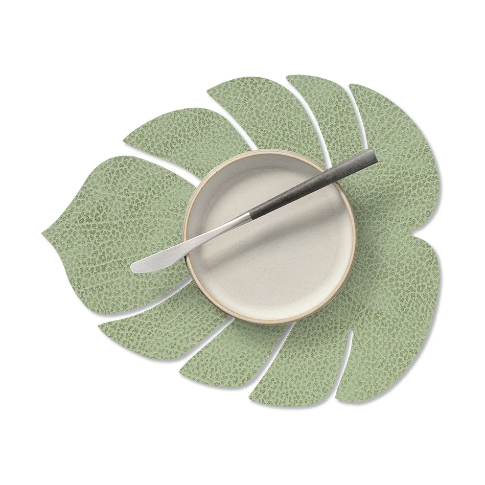 Monstera Leaf Hippo placemat S, Olive green LIND DNA